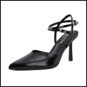 Pointed Toe Stiletto Pumps Elegant Cross Ankle Strap Heels Wedding Party Office